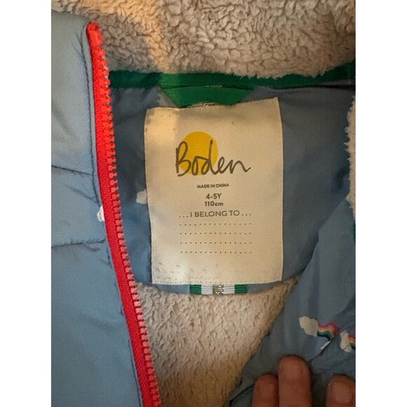 Mini Boden girls size 4/5 years 2 in 1 blue rainbow jack coat - Picture 2 of 6